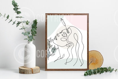 Set of Three Line Art Wall Prints - Line Drawing Wall Decor - Line Drawing Art Prints - Unframed - Digital Download - High-Res PNG File